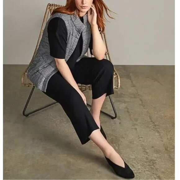 Eileen Fisher Gatwick Nubuck Slingback Pumps Preppy Old Money Minimalist 7.5M - Picture 2 of 9